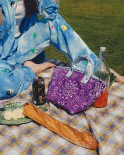 The Mini Basket in Purple & Blue Bandana (Preorder)