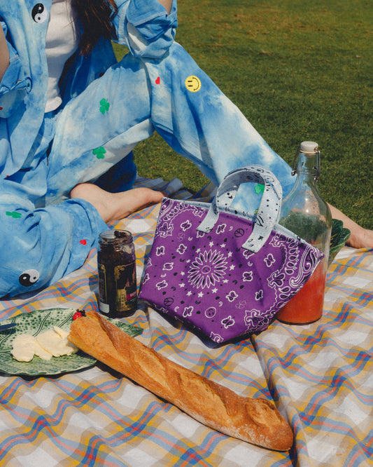 The Mini Basket in Purple & Blue Bandana (Preorder)