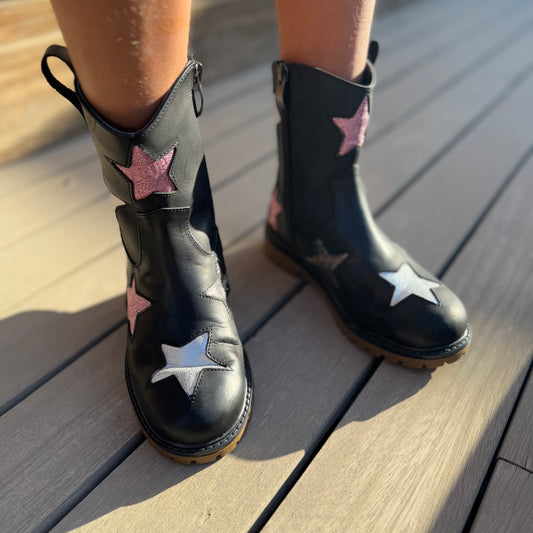 “ALL THE STARS!”  Boot in 100% Genuine Leather (Girls)