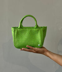 The Mini Metallic Raffia in Green