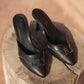 Darlin’ Pointed Mule Heels in Black (PREORDER: Shipping by October 8)