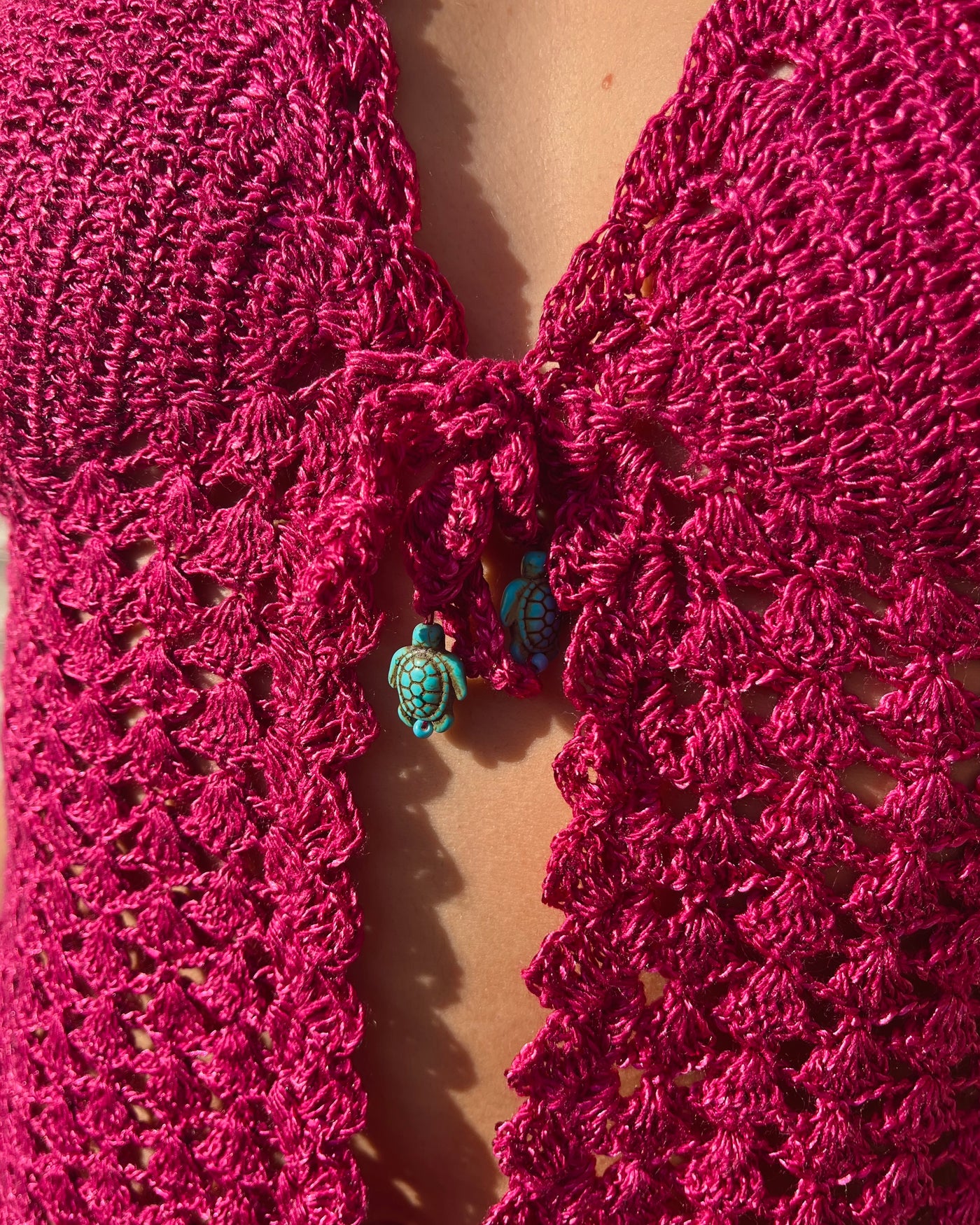 Tina Crochet top in Magenta