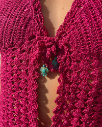 Tina Crochet top in Magenta