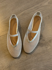 Jackie-O  French-Mesh Ballerina in Silver Blanc