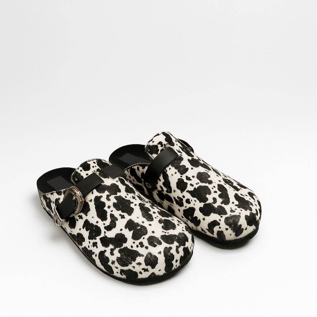Milah Western in White Cow Hair Effect