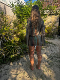 Soraya beach-dress in Deep Olive + Blues