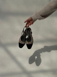 Jackie-O slingback flats in Colored Plaid
