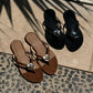 Luna Flat in Brown & Gold