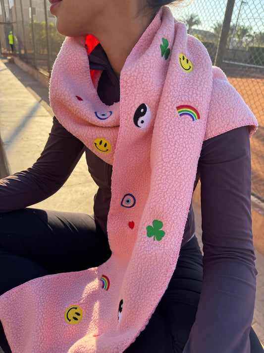 Hippie-Funk Blanket Scarf (pink)