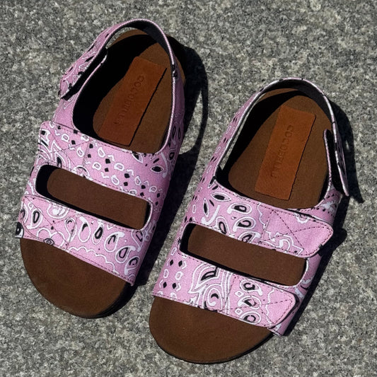 Kids Sandal in Pink Bandana