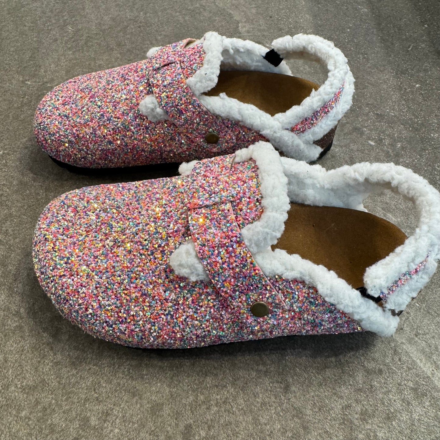 Glitter + Shearling Clogs (Girls)