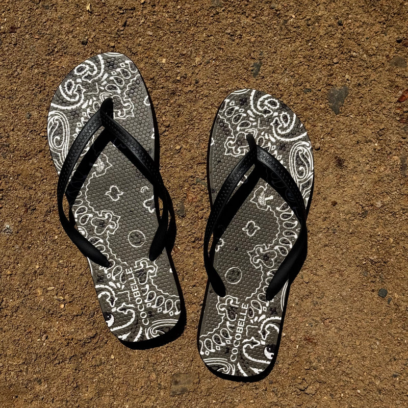 Flip-Flops in Olive Bandana