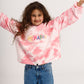 “Happy” Tie-Dye Sweater in Pink