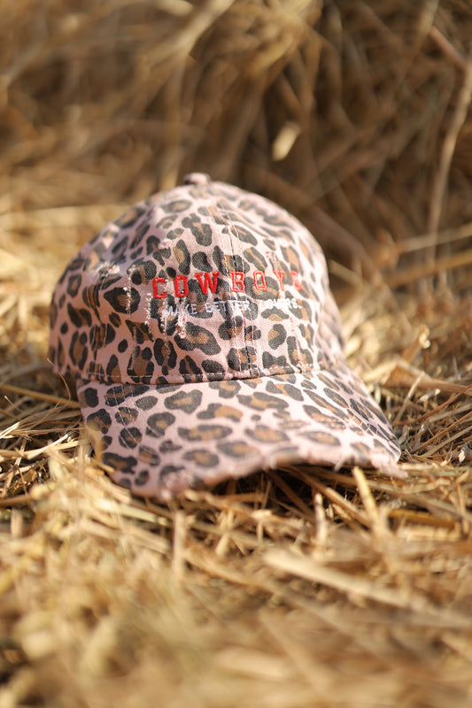 “Cowboys Make Better Lovers” Cap in Pink Leopard