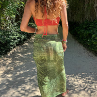 Green Bandana Sarong with slit