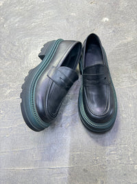 Marcy Platform Loafers in green