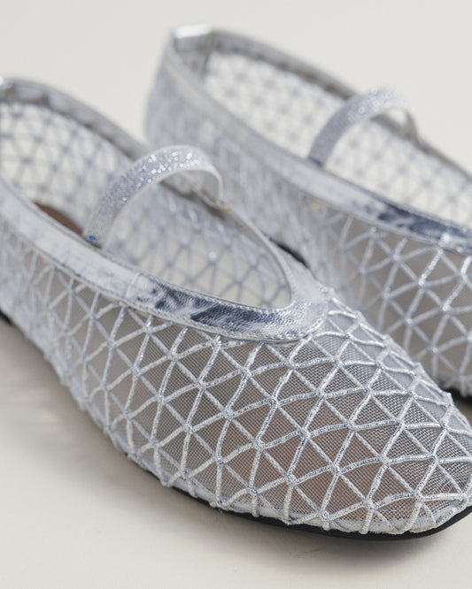 Jackie-O Ballerina in Silver Mesh