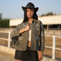 Star fringe Jacket olive (Final Sale)