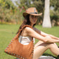 The Suzan Maxi-Studded Shoulder Bag in Brown