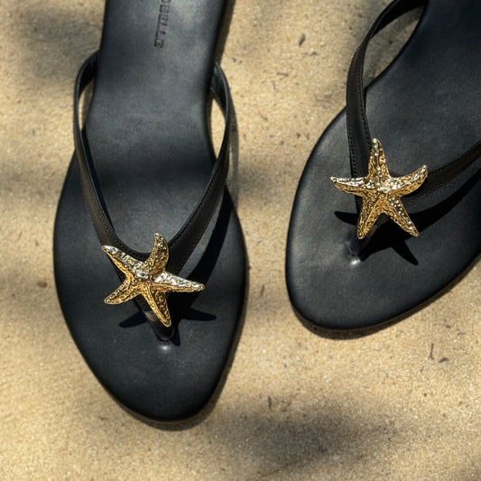 Inez Slippers in Gold Star-Fish (Final Sale)