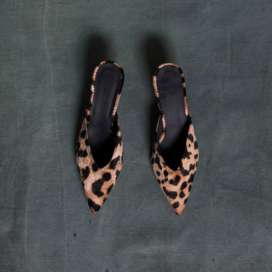 Iconic Kitten-heel Mules in Leopard