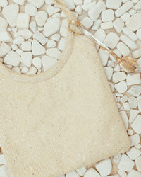 The Ivy tote bag in sequin-embleshed mesh in Natural