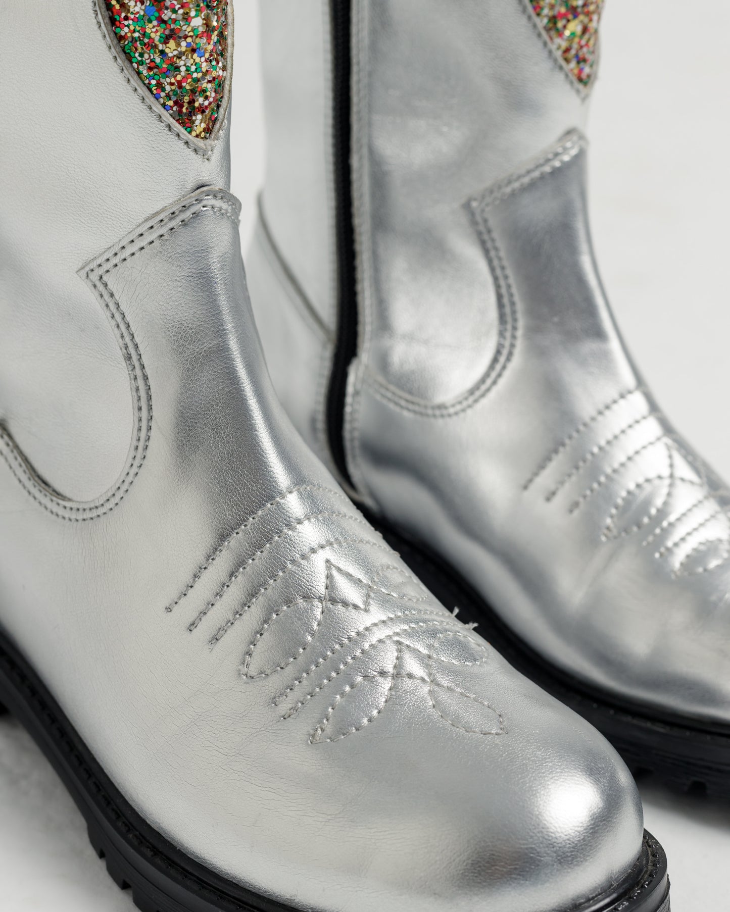 Western Boot in Cosmic Silver (Girls)