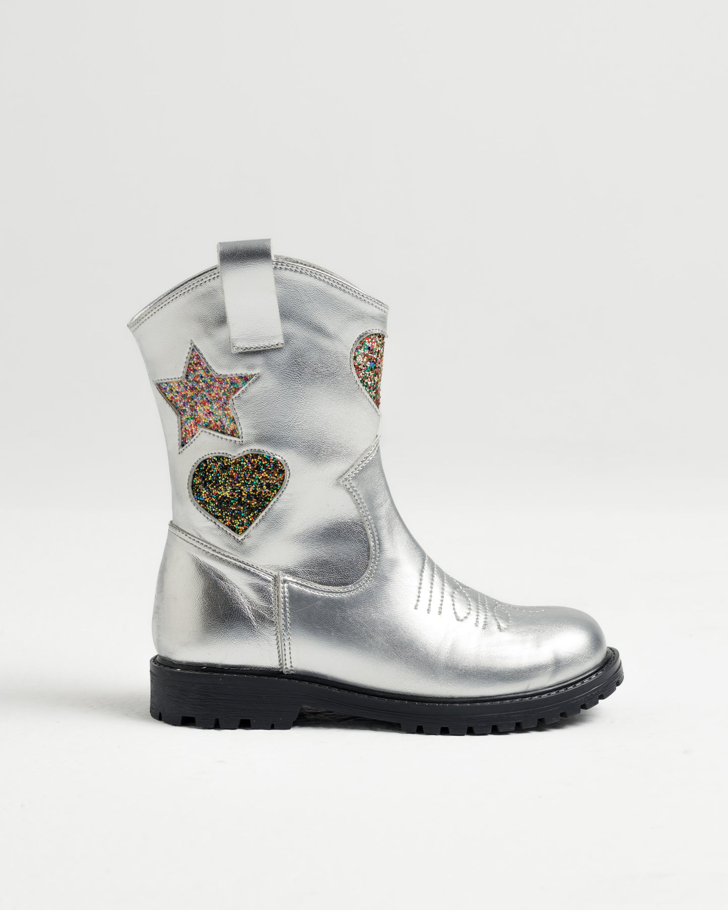 Western Boot in Cosmic Silver (Girls)