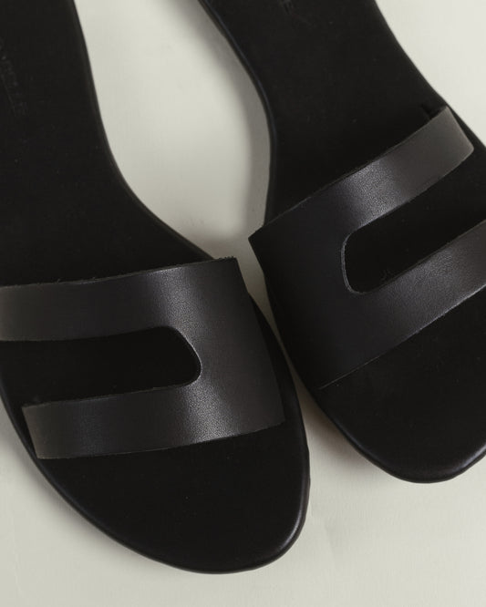 Athena Slides in Flat Black