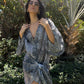 Soraya beach wrap-dress in Grey Bandana