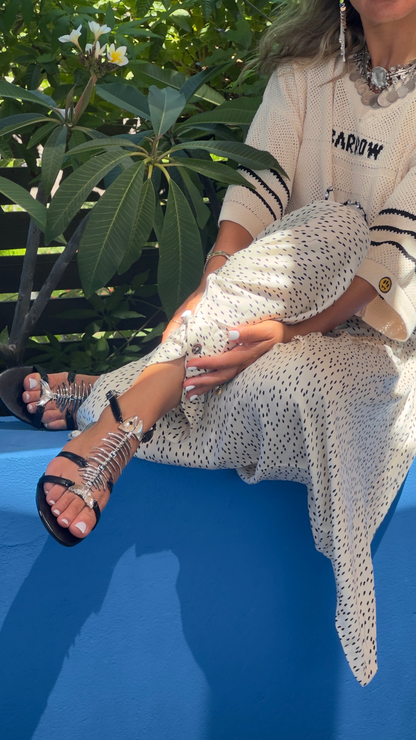 Fishbone Sandals in Black (xSATISFASHION)