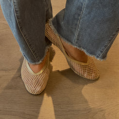 Jackie-O  French-Mesh Ballerina in Gold Ore