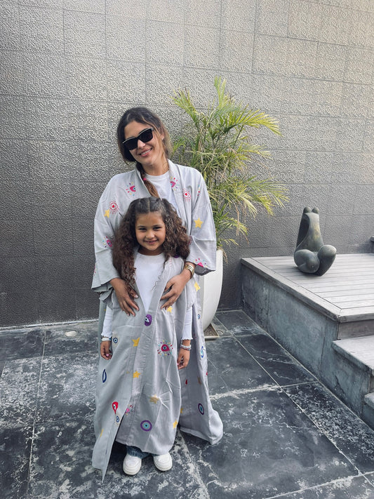 Girls Kaftan (Grey)- Mama & Me