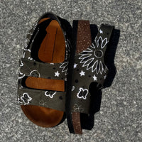 Kids Sandal in Olive Bandana (unisex)