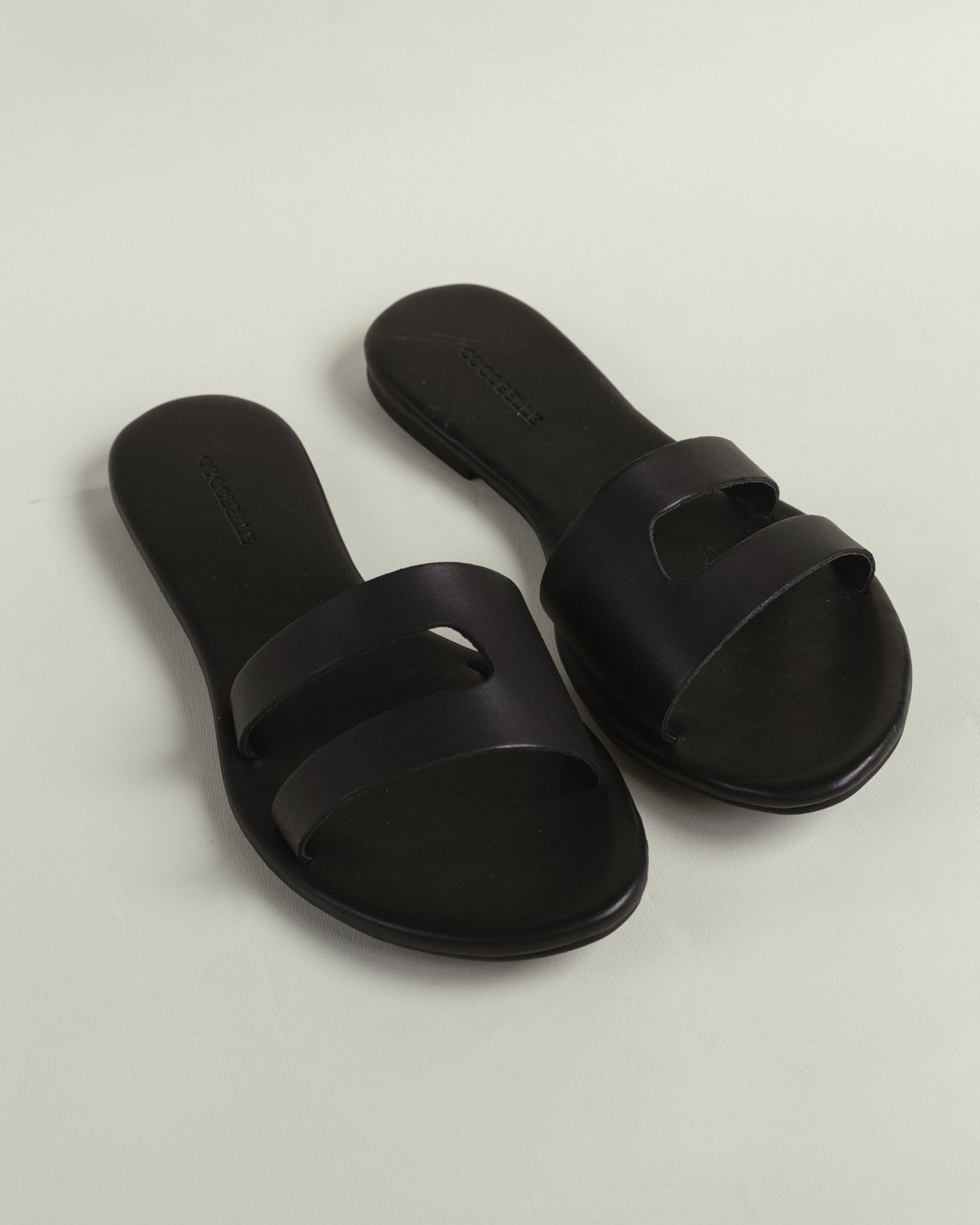 Athena Slides in Flat Black