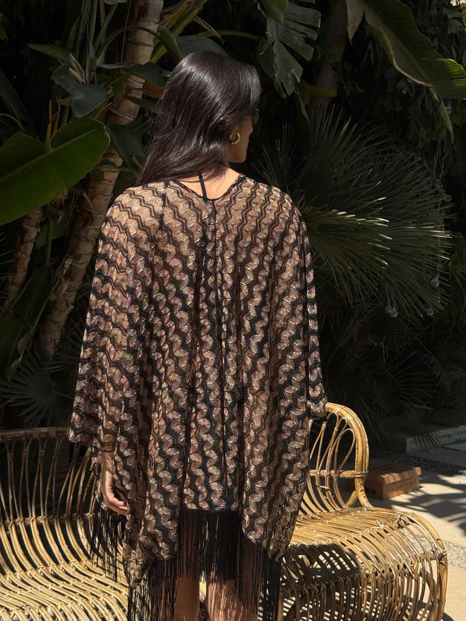 Noir Fringe Cover up