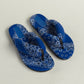 Inez Puff Bandana Slippers in Blue