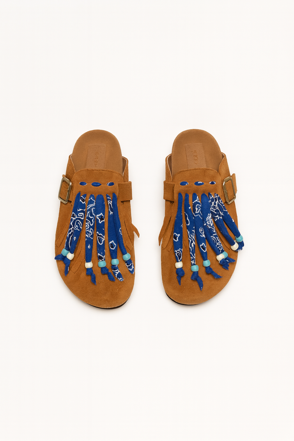 Milah Bandana-Fringe in Brown 100% Genuine Suede leather