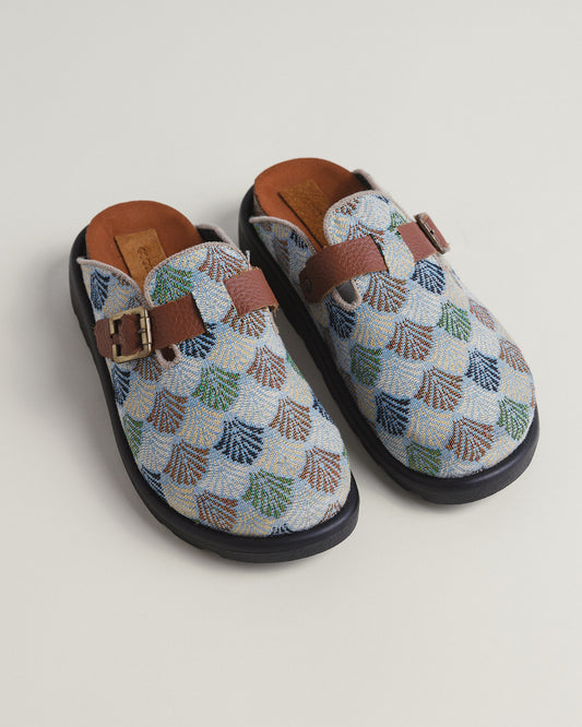 Milah Platform Clogs in Blue Lotus