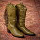 Alabama Fringe Cowboy Boots in Matcha Green ( X SATISFASHION)