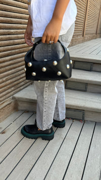 Bric in Black & Silver Eyelets