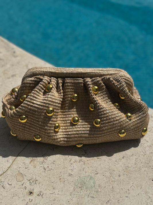 The Maya Clutch Raffia and Eyelet