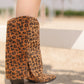 Western Style Suede Boots in Leopard 3D Hair Print (PREORDER: Shipping by October 8)