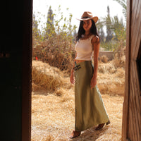Double Buckle Skirt in Olive Green (Final Sale)