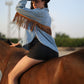 Western Jacket with Fringe in Light Denim Wash