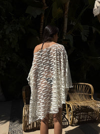 Elena off-shoulder cover up in Off-White