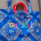 CUSTOMIZE YOUR NAME Maxi Tote in BLUE Bandana