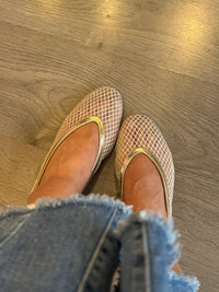 Jackie-O  French-Mesh Ballerina in Gold Ore