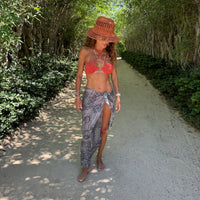 Grey Bandana Sarong with slit