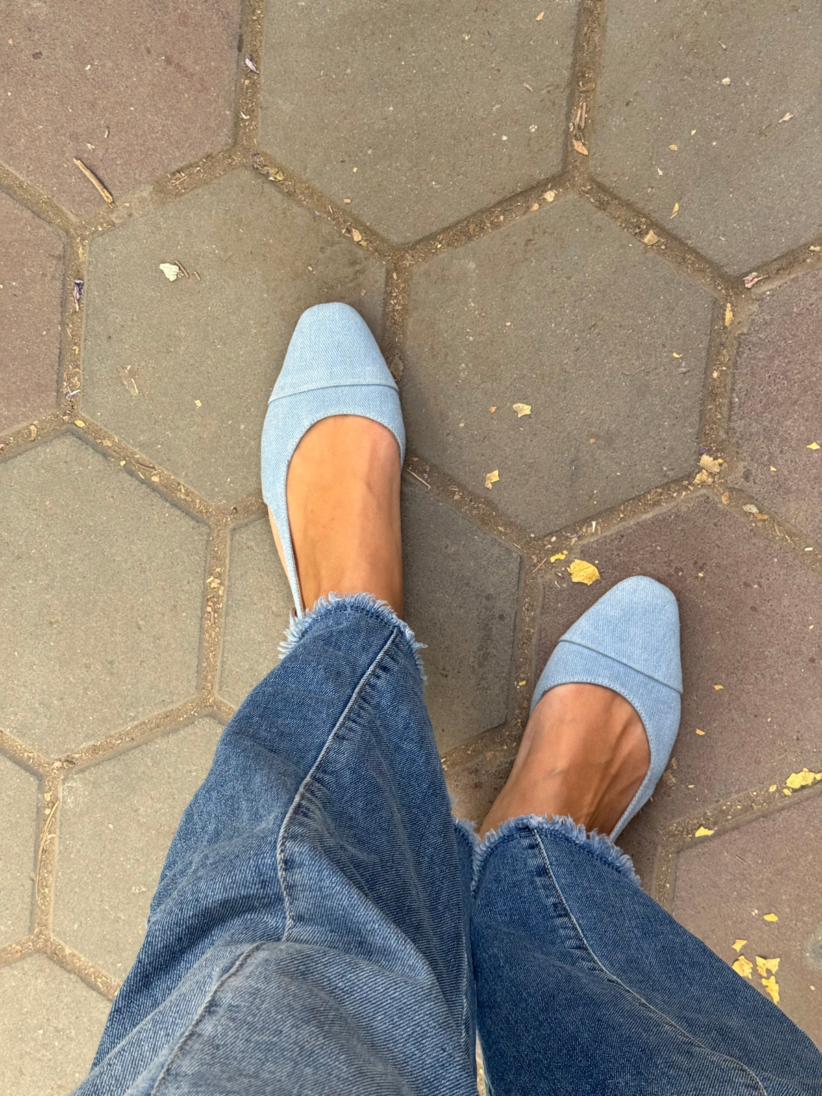 Jackie-O slingback flats in Denim